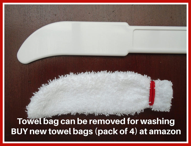 Long handle foot brush - toe towel - foot care aid - CLEAN + DRY between ALL YOUR TOES . Removes GERMS which cause itchy, sore toes, discoloured toenails - Very Useful ! - NewNest Australia