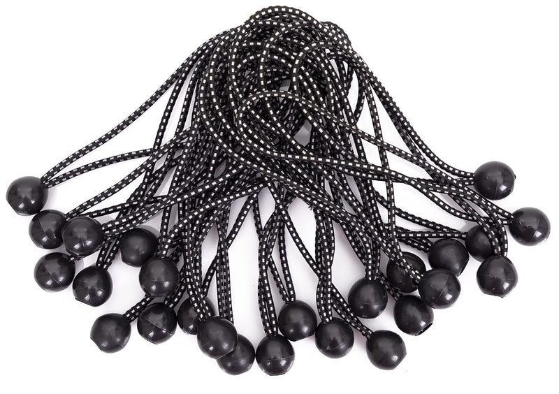 KOTAP BB-6B Ball Bungee Cord, Heavy-Duty & Versatile, Indoor & Outdoor, Tarp Tie-Down, Organize & Secure, 6-Inch, Black, 25 Pack 6 Inch - NewNest Australia