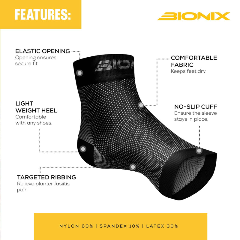 Plantar Fasciitis Foot Socks | Best Compression Sleeve for Ankle Arch & Heel Achilles Tendon Supports Brace | Men and Women Night Splint Pain Relief | Black S/M (Women 2 to 5.5 / Men 5.5 to 8) - NewNest Australia