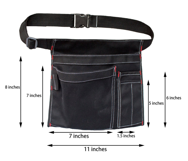 Tool Pouch MDSTOP Single Side Apron with 5 Pockets and 1 Hammer Loop, Fits for Hammer, Pencils, Screwdrivers etc. (Black) Black - NewNest Australia