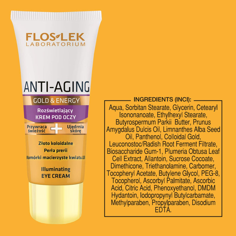 FLOSLEK Illuminating Eye Cream | 30 ml | Firms & Illuminates | Suitable for People with Wrinkly Mature Skin | Dermatologically Tested | Manufactured in EU - NewNest Australia