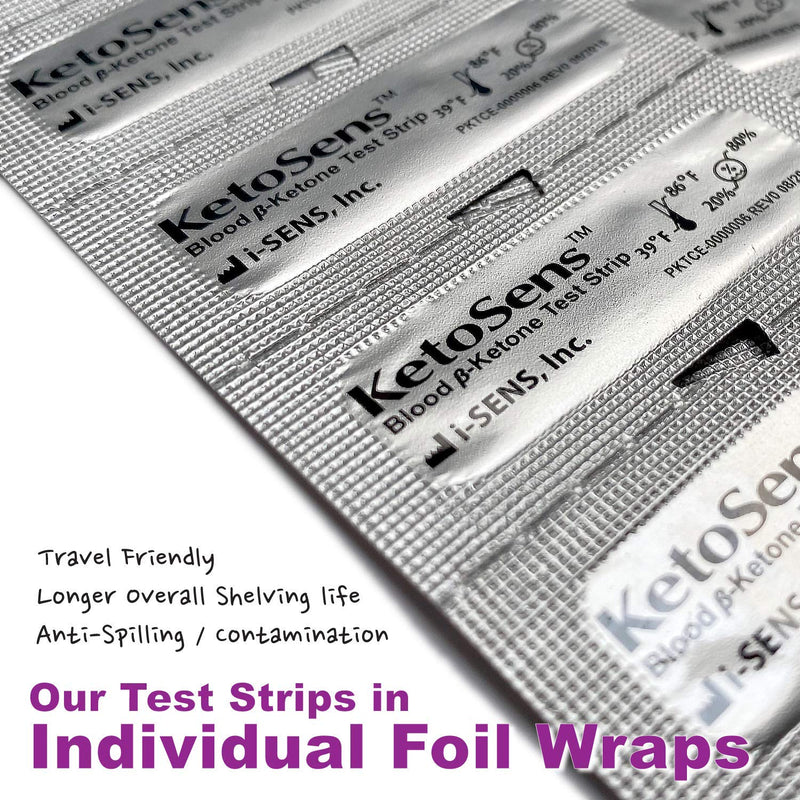 KetoSens Blood Ketone Test Strips - Ideal for The Keto Diet and Ketosis Monitoring - Includes 50 Test Strips - NewNest Australia