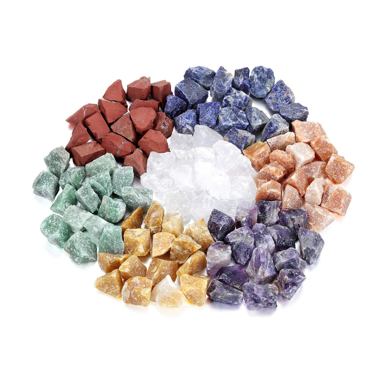 JOVIVI 7 Chakra Crystals Gemstones Healing Stones Set Reiki Rough Raw Amethyst Crystal,Clear Quartz,Sodalite,Aventurine,Yellow Jade,Red Jasper, Yoga Meditation Spiritual Gifts Crystals for Beginner 7 Chakra Crystals Healing Stones - NewNest Australia