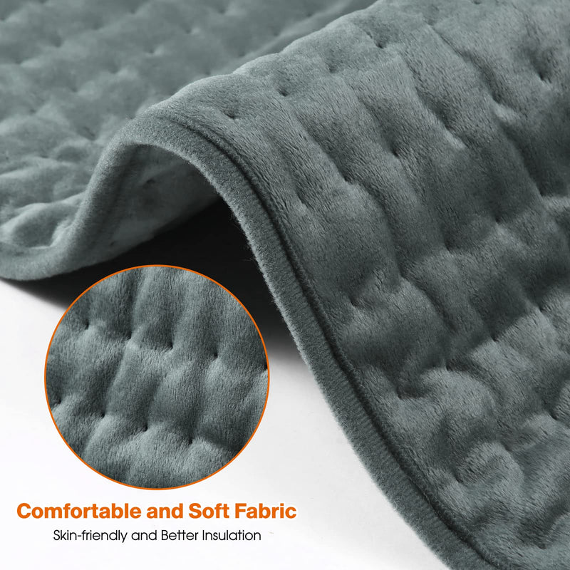 Heating pad OneAmg 126x30cm Electric heat pad with 6 temperature levels and automatic switch-off Fast heating Machine washable Heated blanket Heated blanket for back, loin, stomach, shoulder Gray - NewNest Australia