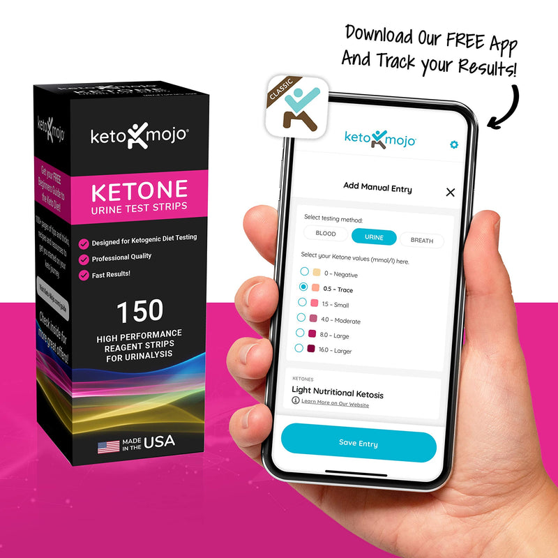 150 Ketone Test Strips with Free Keto Guide eBook & Free APP. Urine Test for Ketosis on Ketogenic & Low-Carb Diets. Extra-Long Strips. - NewNest Australia