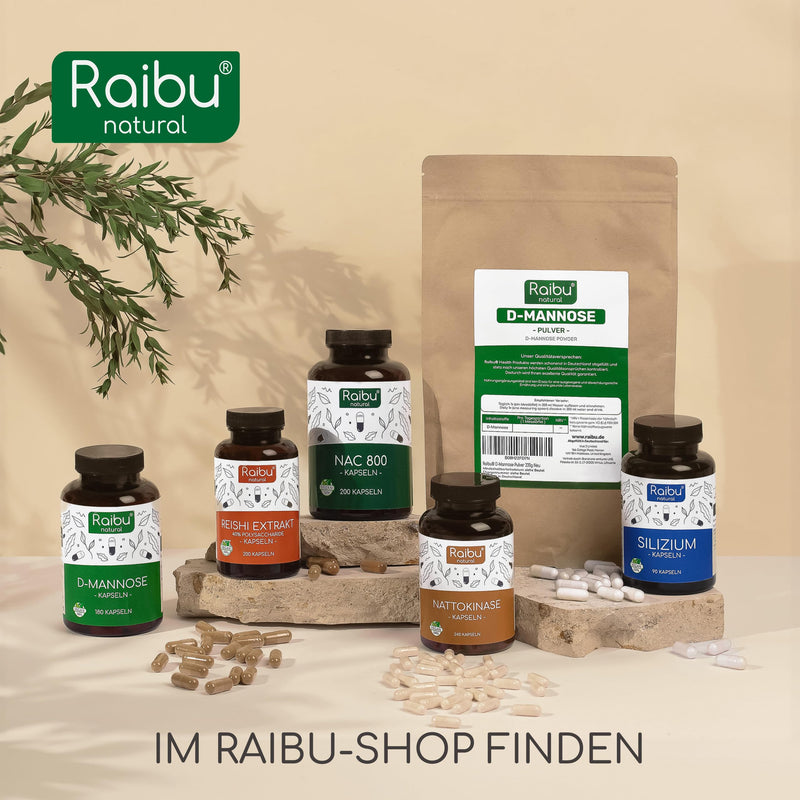 Raibu high-dose silicon capsules - 90 capsules for 3 months - 667mg - high-dose organic silica made from bamboo extract per capsule - no additives, vegan produced in Germany - NewNest Australia