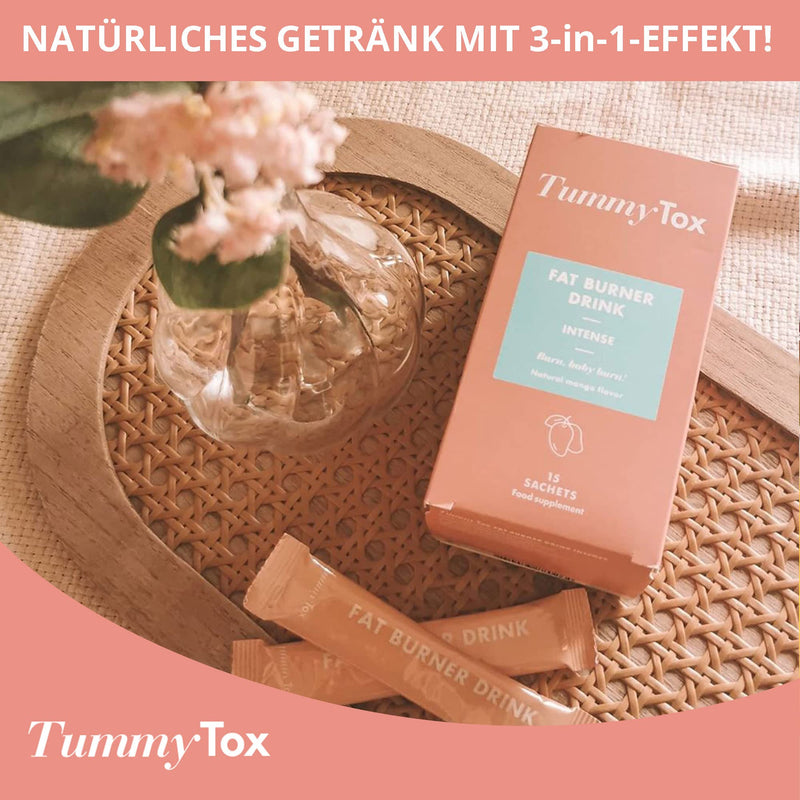 F-Burner Drink - L-Carnitine, Guarana and Green Mate Leaf Extract - Mango Flavored Drink - 30 Sachets for 30 Days - TummyTox - NewNest Australia