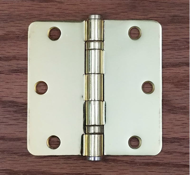 Hinge Outlet Polished Brass Door Hinges, Ball Bearing, 3.5 Inch with 1/4 Inch Radius, 2 Pack - NewNest Australia