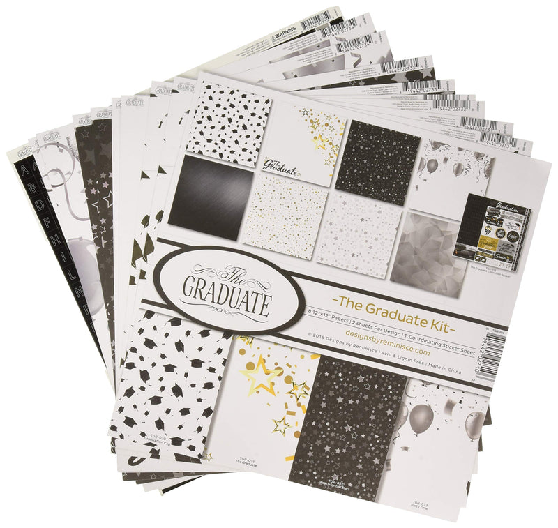 Reminisce (REMBC) The Graduate Scrapbook Collection Kit, Multi Color Palette - NewNest Australia
