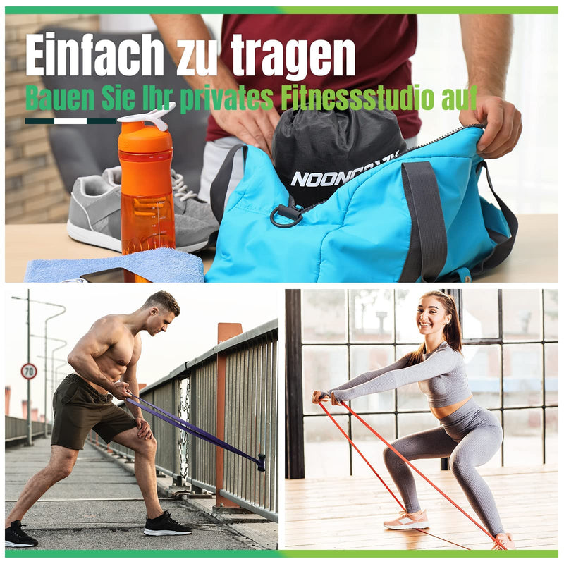Nooncrazy Resistance Bands, Various Levels Resistance Bands With Door Anchor And Handles, Fitness Bands For Strength Training, Training, Physiotherapy, Yoga For Men And Women - NewNest Australia