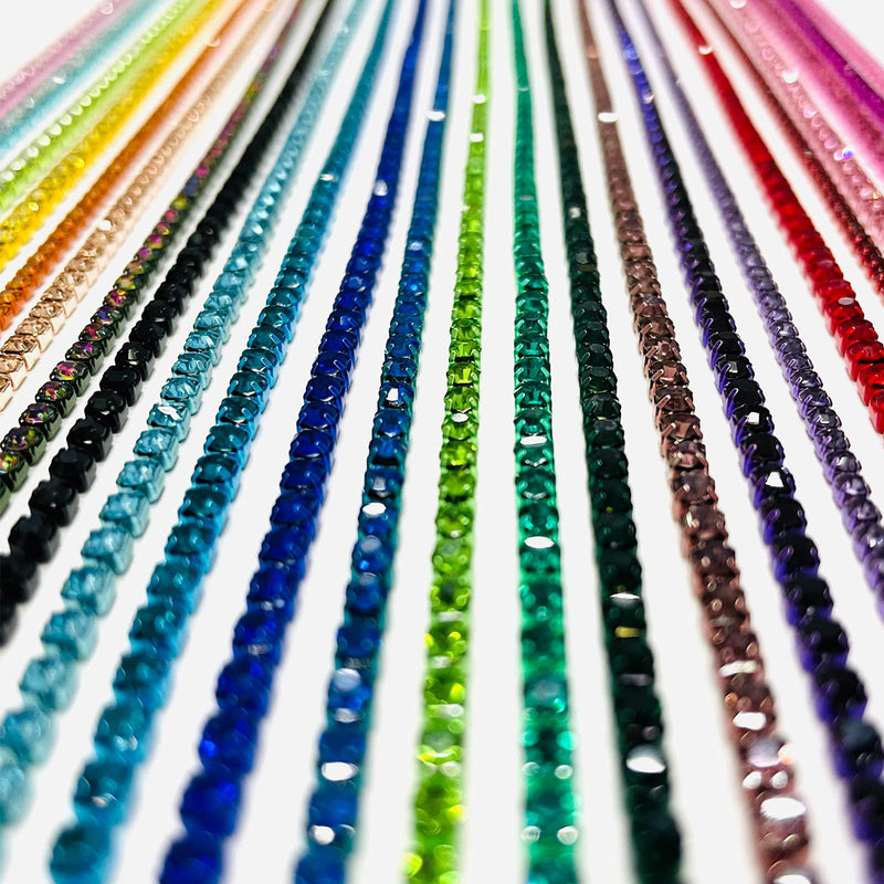 Jerler 10 Yards Crystal Rhinestone Trim Close Chain for Sewing Crafts Ideal Wedding Party DIY Decoration (Acid Blue, 2.0mm) Acid Blue - NewNest Australia