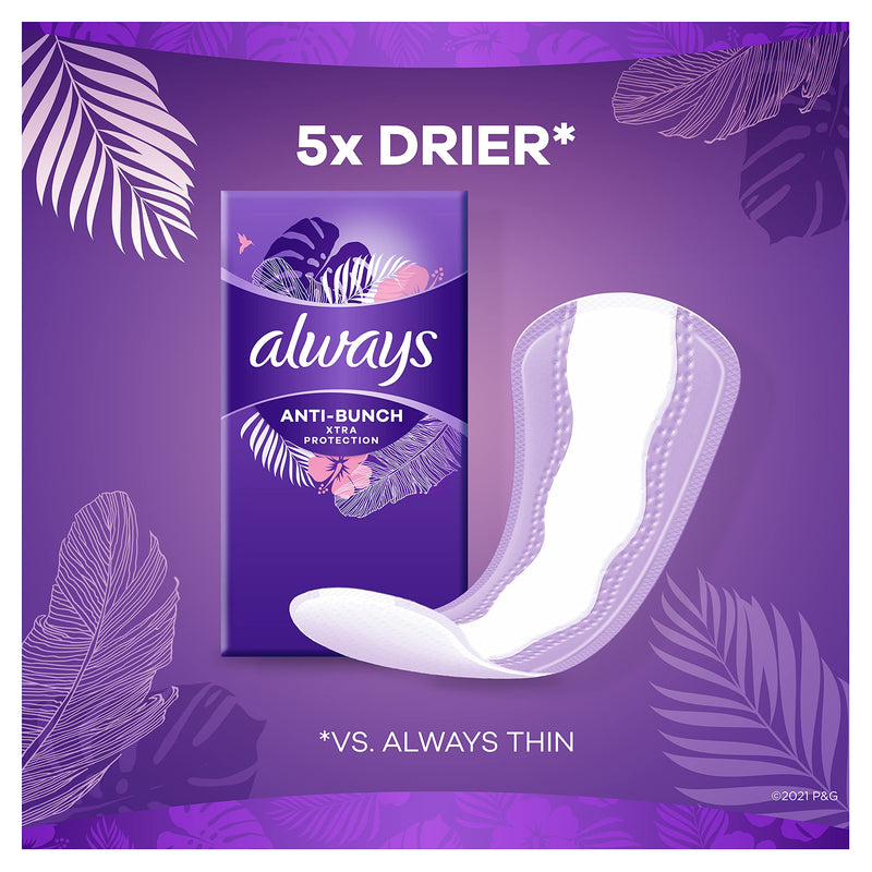Always Anti-Bunch Xtra Protection Daily Liners Long Unscented, Anti Bunch Helps You Feel Comfortable, 108 Count - NewNest Australia
