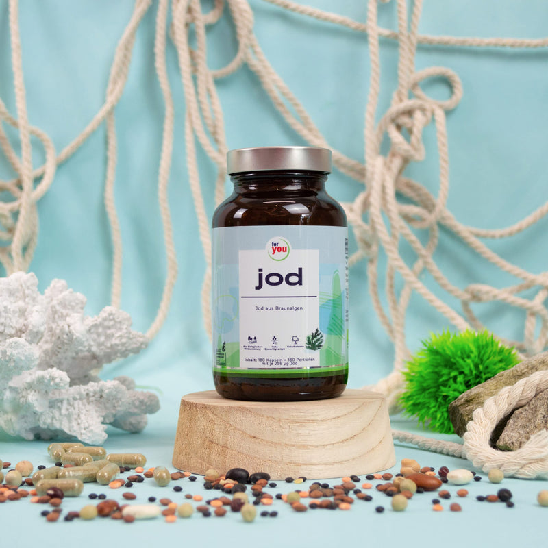 iodine organic | Highly dosed iodine from organic brown algae from Seagreens® I from organic wild collection, sustainably harvested and gently dried (79.2g = 180 portions) | vegan capsules with 256µg iodine each - NewNest Australia