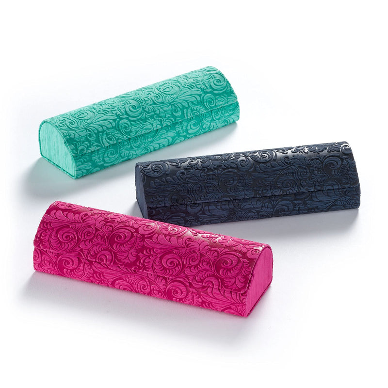 FEFI - Stable hard case glasses case in floral relief look night blue - NewNest Australia