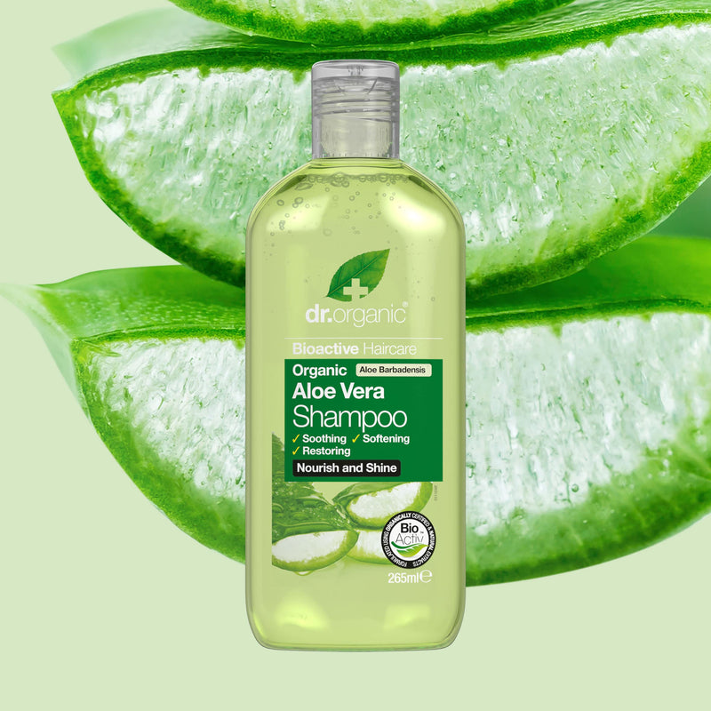 Dr Organic, Organic Aloe Vera Shampoo, Natural , Vegan , Cruelty Free , Paraben & SLS Free , Eco Friendly Recyclable Packaging, For Women & Men, Palm Oil Free, 265ml (Pack of 1) - NewNest Australia