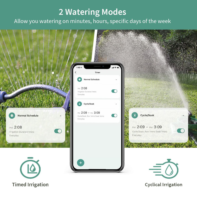 WiFi Water Sprinkler Timer with Hub, Diivoo Programmable Water Hose Timer with Watering Frequency and Duration, Time Setting and Rain Delay for Lawns Pool, Compatible with Alexa and Google - NewNest Australia