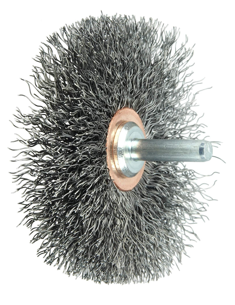 Weiler 17616 3" Narrow Face Stem-Mounted Crimped Wire Wheel, .0118" Steel Fill, 1/4" Stem, Made in the USA 0.0118 Wire Size - NewNest Australia