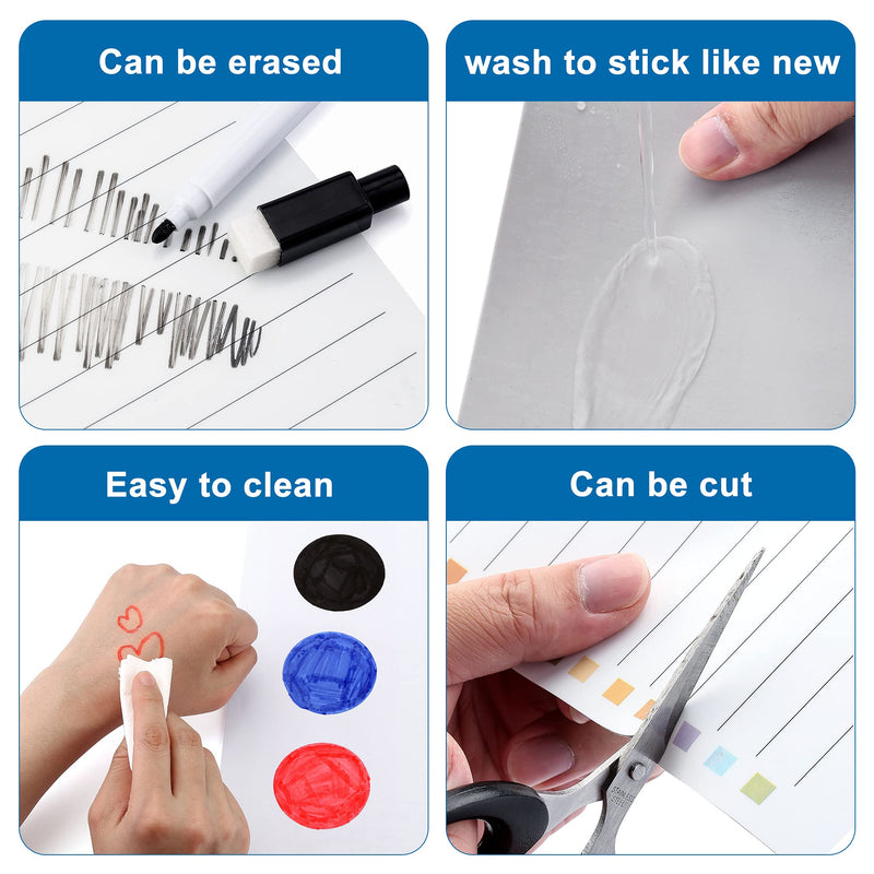 Mornajina 6Pcs Dry Erase to Do List 5x7 inch, Whiteboard Stickers for Wall with 3 Markers, Reusable Lined Stickies Planner to Do List, Suitable for Wall, Fridge, Mirror, Desk, Glass - NewNest Australia
