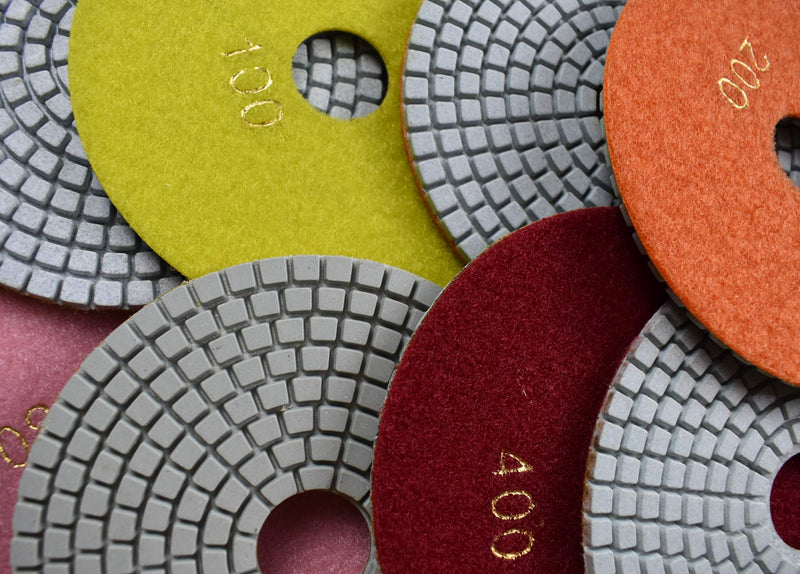 Konfor Wet Diamond 5 inch Polishing Pads 5 Packs for Granite Marble Travertine Concrete Quartz Terrazzo Renew - NewNest Australia