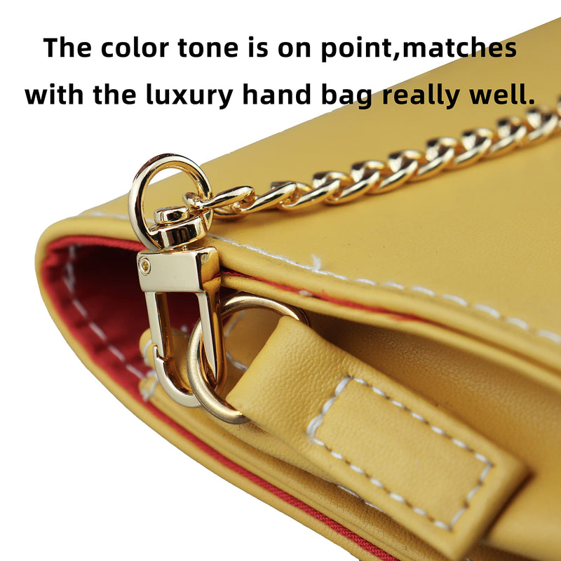 HEEHEE 7.9" Mini Purse Chain Strap More Upscale Color Tone Wearing Comfortable Slim Wide 8mm Quality Metal Flat Chains Handbag Replacement Straps Gold 1 PCS for Shoulder Cross Body Wallet Clutch Gold 7.9" - NewNest Australia