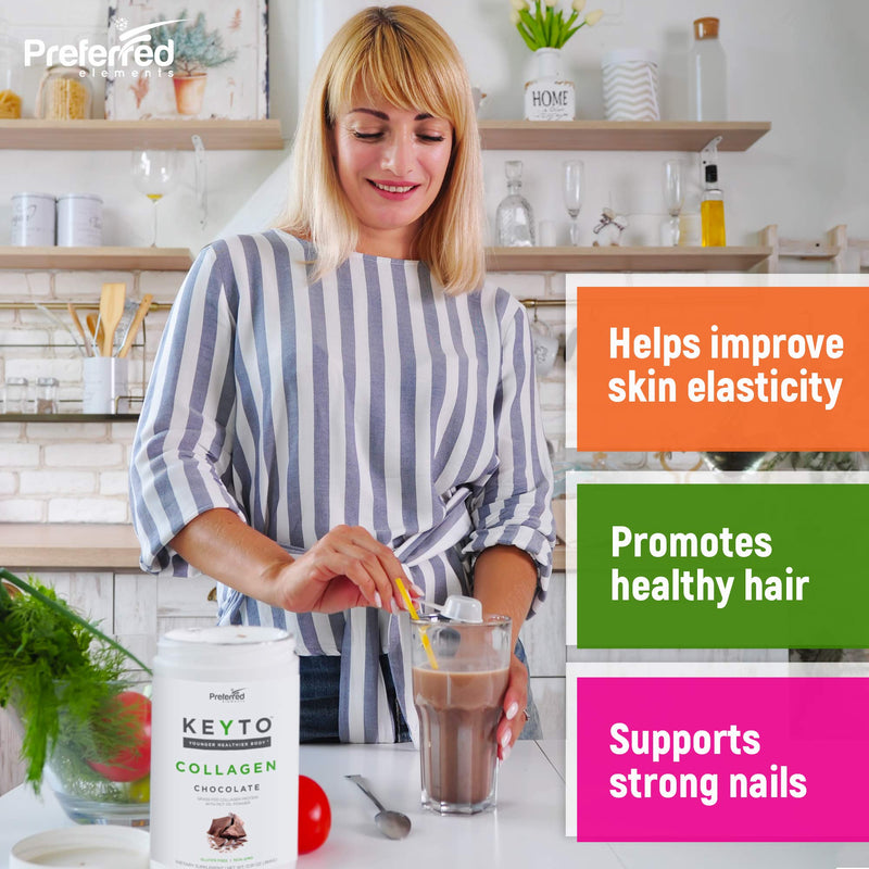 Keto Collagen Protein Powder with MCT Oil – Keto and Paleo Friendly Grass Fed and Pasture Raised Hydrolyzed Collagen Peptides – Fits Low Carb Diet and Keto Snacks – KEYTO Chocolate Flavor - NewNest Australia