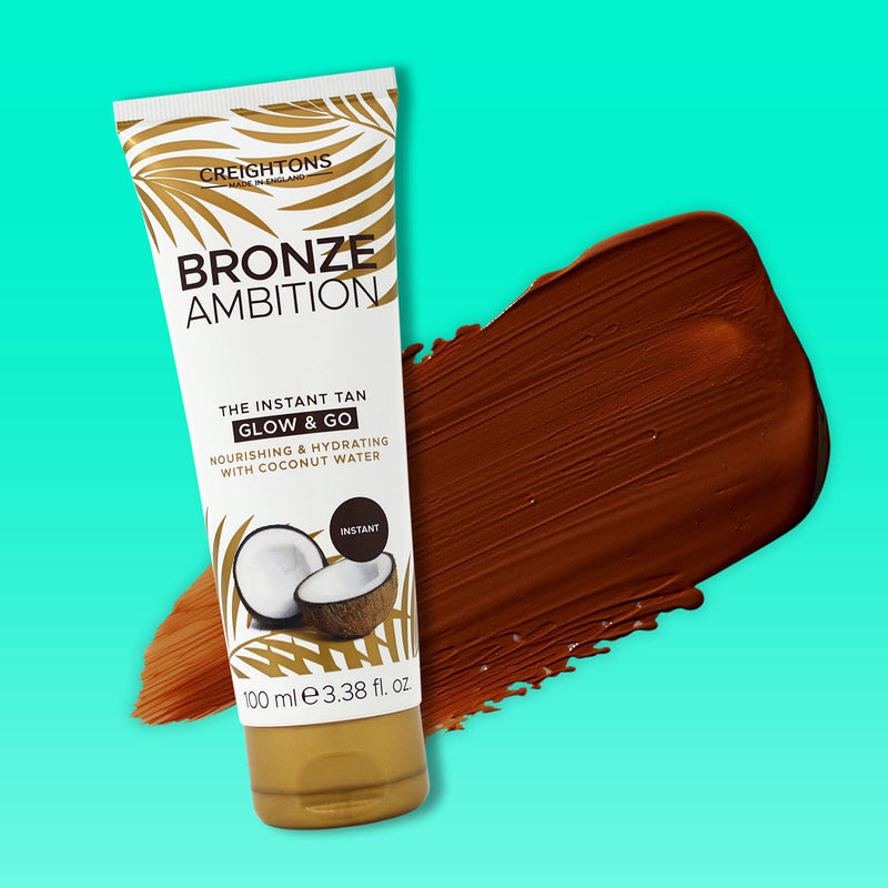 Creightons Bronze Ambition The Instant Tan Glow & Go (100ml) - Immediate, streak-free & natural looking tan enriched with coconut water to nourish & hydrate skin - NewNest Australia