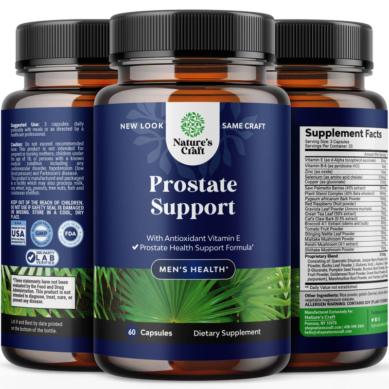 Saw Palmetto Prostate Supplements for Men - Pygeum and Saw Palmetto Extract Prostate Health Formula with Zinc Selenium Nettle Vitamin E and Plant Sterols - Mens Health Vitamin for Prostate Support 60 Count (Pack of 1) - NewNest Australia