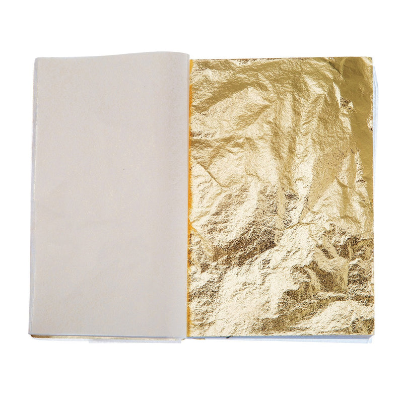 Bememo 100 Sheets Imitation Gold Leaf for Arts, Gilding Crafting, Decoration, 5.5 by 5.5 Inches - NewNest Australia