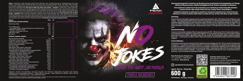 Peak Performance Products SA No Jokes - 600g flavor Purple Wildberry - NewNest Australia