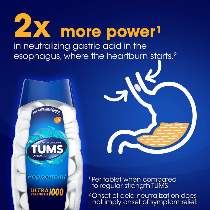 Tums Ultra 1000 Antacid Chewable Tablets Peppermint 72 Ct - NewNest Australia