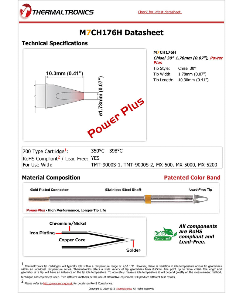 Thermaltronics M7CH176H Chisel 30deg 1.78mm (0.07in), Power Plus - NewNest Australia