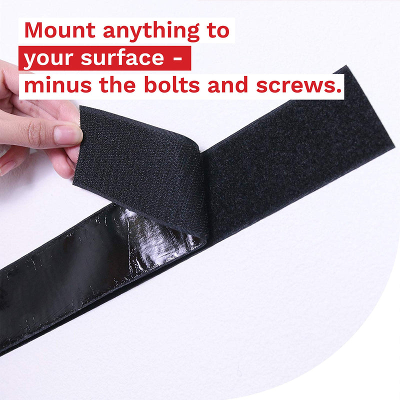 XFasten Adhesive Hook and Loop Tape, Black, 3-Inch x 10-Foot Sticky Back Double-Sided Hook Loop Tape for Textile, Tools, Gardening Beds - NewNest Australia