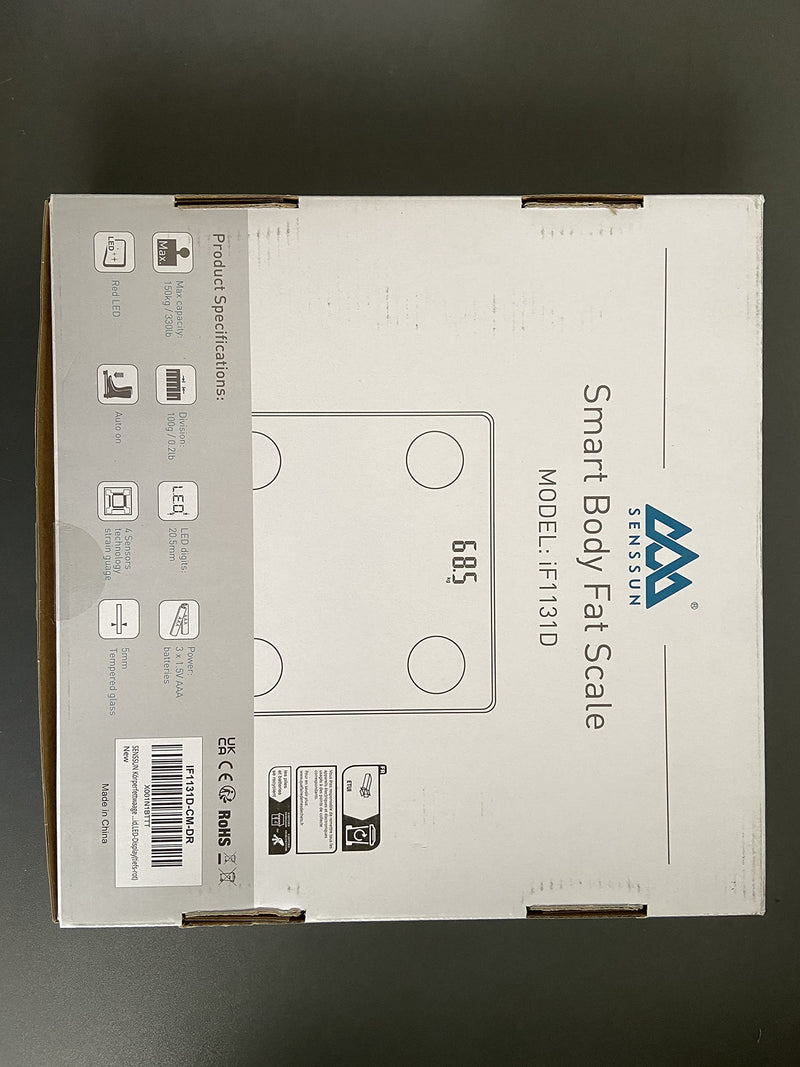 SENSSUN Body Fat Scales Digital Personal Scales, People Scales with APP, Smart Scales Bluetooth Body Analysis Scales with Body Composition Function, 150KG/330LB, 26 * 26CM, LED Display (Cream White) Cream White - NewNest Australia