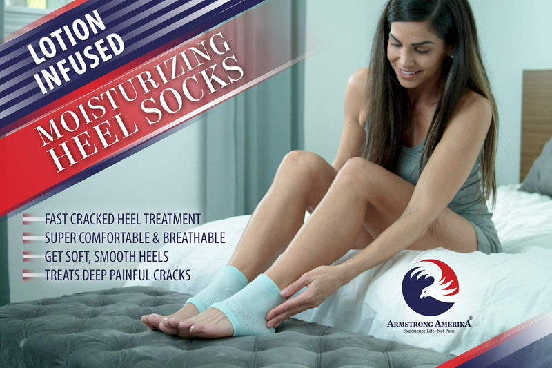 Moisturising Cracked Heel Socks - Treat Dry Heels Fast Pain Relief from Cracking Feet with These Gel Heel Protector Pads for Women and Men by ARMSTRONG AMERIKA (3 Pairs) Value Pack 3 Pairs - NewNest Australia