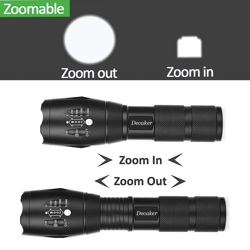 TC1200 Tactical Flashlight with Magnetic Base Super Bright 1200 Lumens 5 Light Modes Zoomable XML T6 LED Flashlights Torch,2-Pack - NewNest Australia