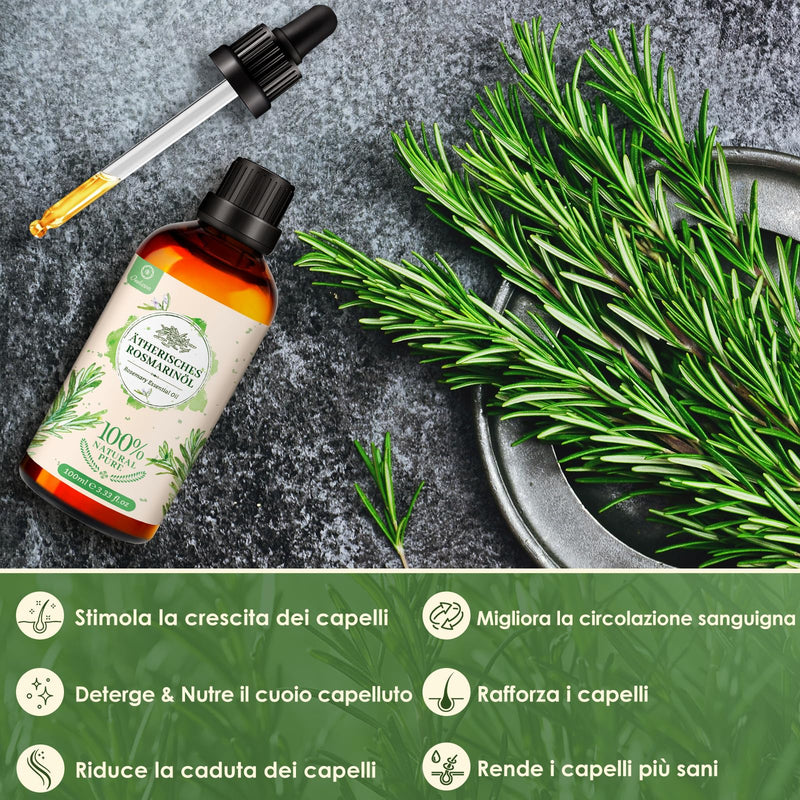Rosemary Oil 100 Ml, 100% Pure Natural Rosemary Oil For Hair Growth, Hair Oil For Hair Loss, Fragrance Oil For Aroma Diffuser, Aromatherapy, Oil Burner, Skin Care Essential Oils - NewNest Australia