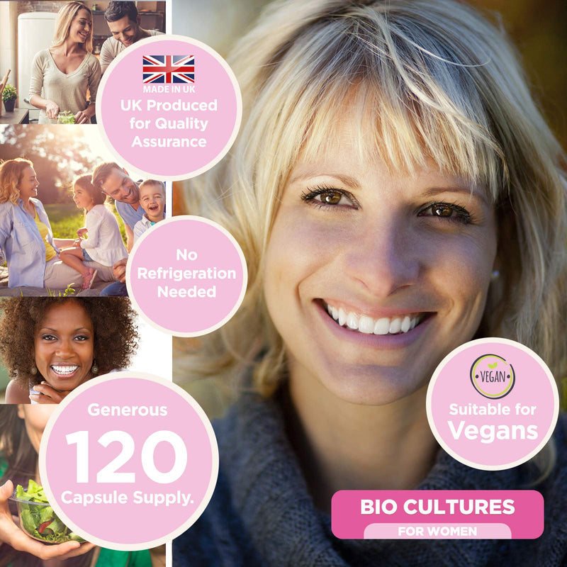 Natures Zest - Probiotics for Women - 50 Billion CFU with Prebiotics and Cranberry – 120 Vegan Capsules – Women’s Probiotic Supplement with Lactobacillus Reuteri and Acidophilus Probiotic - UK Made - NewNest Australia