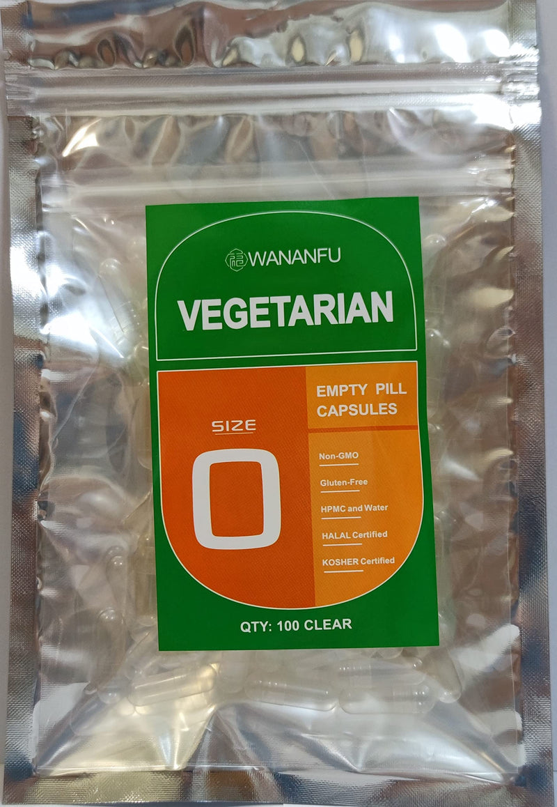 WANANFU Size 0 Empty Capsules Vegetarian (100 Count) Bundle with Micro Lab Spoon with Powder Tamper, Compatible with Capsule Filling Machine 100 Count (Pack of 1) - NewNest Australia