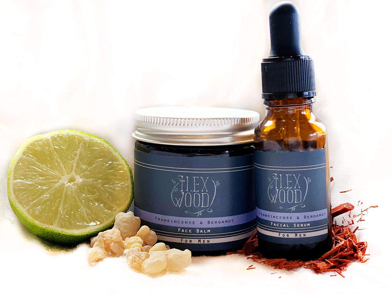 Frankincense and Bergamot Gift Set for both Men and Women - Face Cream and Serum - handcrafted in the UK, 100% Natural, Vegan, Moisturising, Anti Ageing, Cruelty Free, Palm Oil Free, Plastic Free - NewNest Australia