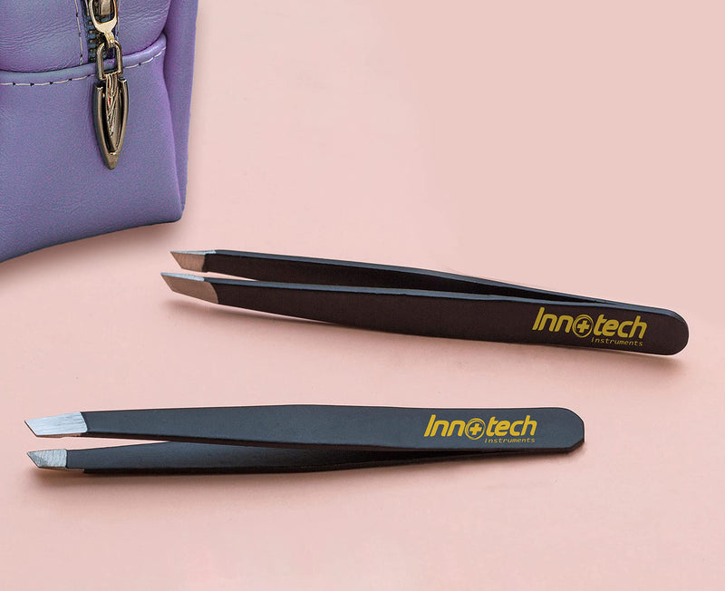 Tweezers Eyebrow Plucking 4 Piece Tweezers Set Professional Rustproof Stainless Steel Precise Eyebrow Plucking, Hair Remover Ingrown Hair, Face Epilator High Quality Care Set Black - NewNest Australia