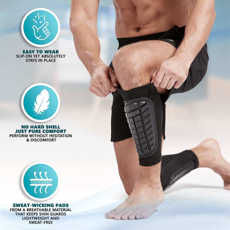 Bodyprox Soccer Shin Guards Sleeves for Men, Women and Youth X-Small - NewNest Australia