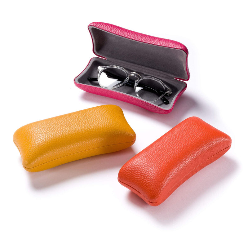FEFI Hardcase glasses case in an unusual shape - including high-quality glasses cleaning cloth/microfiber cloth XL Orange (Large) - NewNest Australia