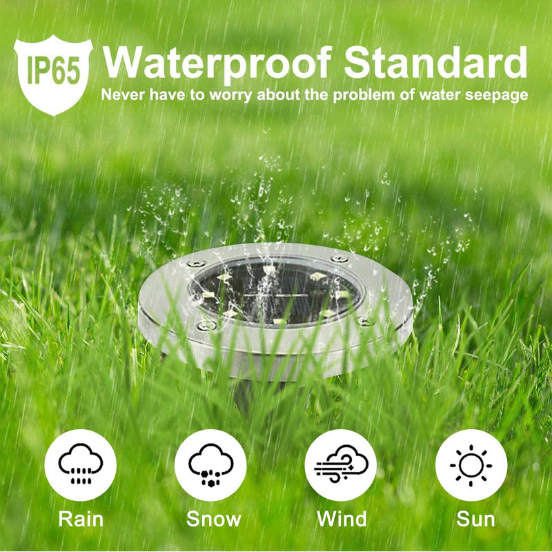 Rayolon Solar Ground Lights, Waterproof Solar Garden Lights, Upgraded Outdoor Garden Waterproof Bright in-Ground Lights, Landscape Lights for Pathway,Yard,Deck,Lawn,Patio,Walkway (4 Pack Warm Light) 4 Pack Warm Light - NewNest Australia