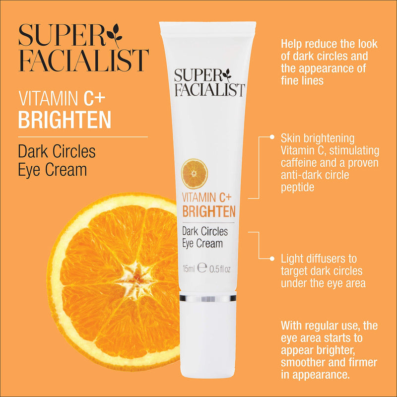 Super Facialist Targets and Puffiness Nourishes the Skin Around the Area, Vitamin C Dark Circles Eye Cream, Citrus, 15 millilitre Vitamin C Eye Cream - NewNest Australia