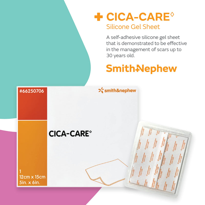 Smith+Nephew CICA-CARE Self-Adhesive Silicone Gel Sheet for Scar Management, Wound Care Product, 5 Inches by 6 Inches - NewNest Australia