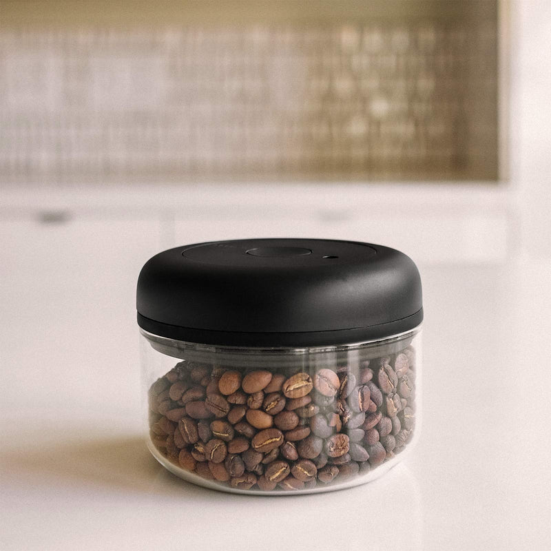 NewNest Australia - Fellow Atmos Vacuum Canister for Coffee & Food Storage, Clear Glass, Small, 0.4 Liter, Integrated Vacuum Pump, Airtight Seal 