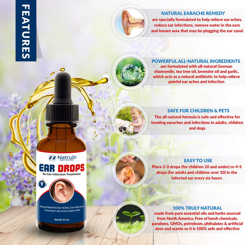 Natural Ear Drops for Ear Infection Treatment – Organic Ear Drops for Adult, Kids, Baby, Dog & Pets – Relieves Ear Aches, Itchy Ears, Infections, Swimmer's Ear, & Loosens Wax – Kids Safe, Made in USA - NewNest Australia