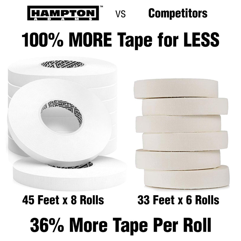 (8 Pack) White Finger Tape - Athletic Tape | 0.3” x 45 Feet - for Rock Climbing, BJJ Jiu Jitsu, Grappling, MMA, Crossfit and Martial Arts by Hampton Adams - NewNest Australia