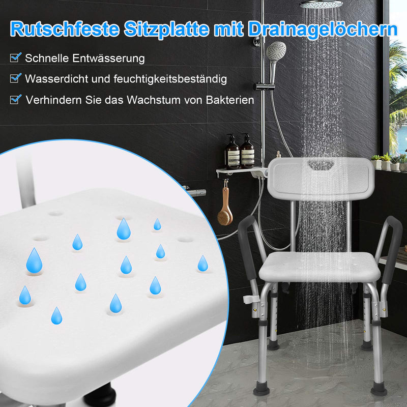 Hengmei Aluminum Height-Adjustable Bathroom Stool, Shower Aid, Shower Seat for Professional Care - NewNest Australia