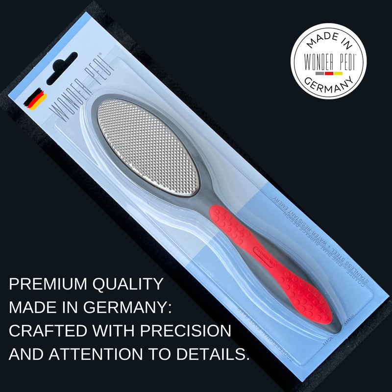 Wonder Pedi Double Sided Metal Foot File - Stainless Steel Feet Callus Remover Made in Germany - Feet Scrubber Dead Skin - Heel Scraper for Cracked Heels Repair - Professional Foot Rasp - NewNest Australia
